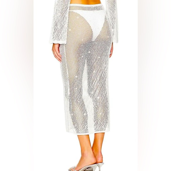 Cinq A Sept White Mesh Skirt NWT XL - Picture 3 of 7